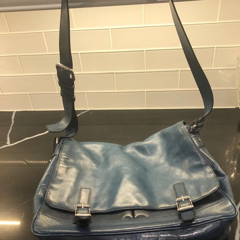 Frye men’s blue /green book bag.